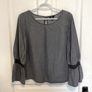 NWOT GAP grey denim peasant top